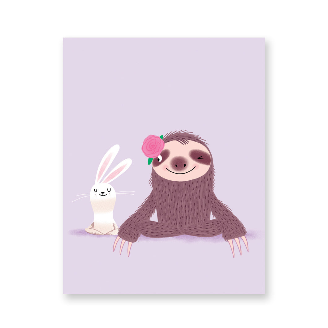 SLOTH AND SMELL THE ROSES POSTER - DIGITAL DOWNLOAD