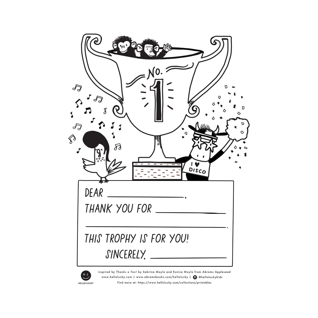 THANKS A TON! FILL-IN LETTER