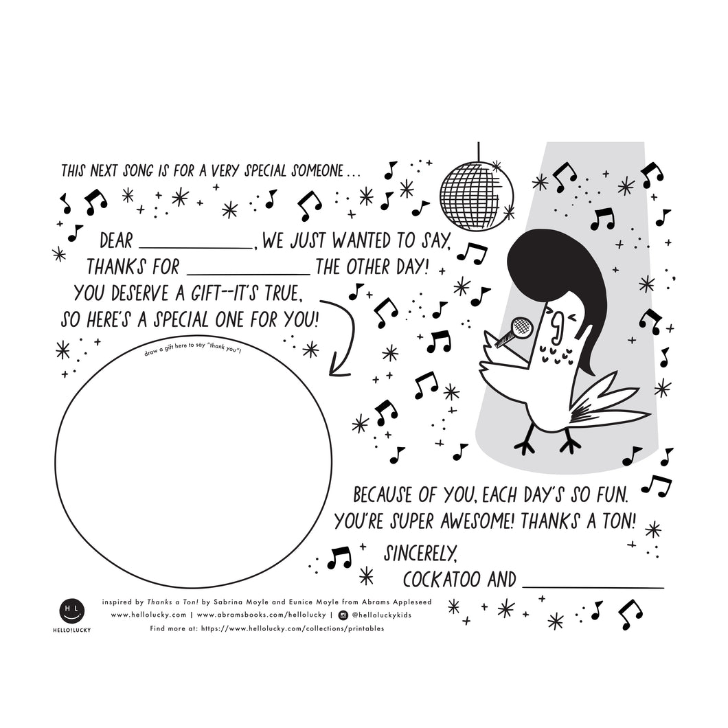 THANKS A TON! FILL-IN SONG
